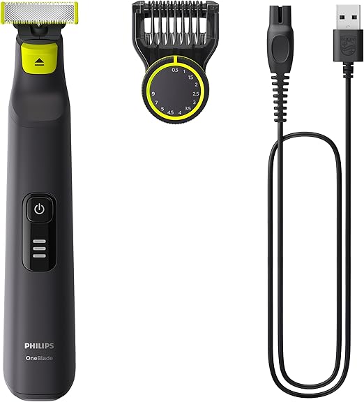 Aparador e Raspador de Pelos Philips OneBlade Pro com 12 Ajustes de Corte QP6532/10 À prova d’água - Bivolt