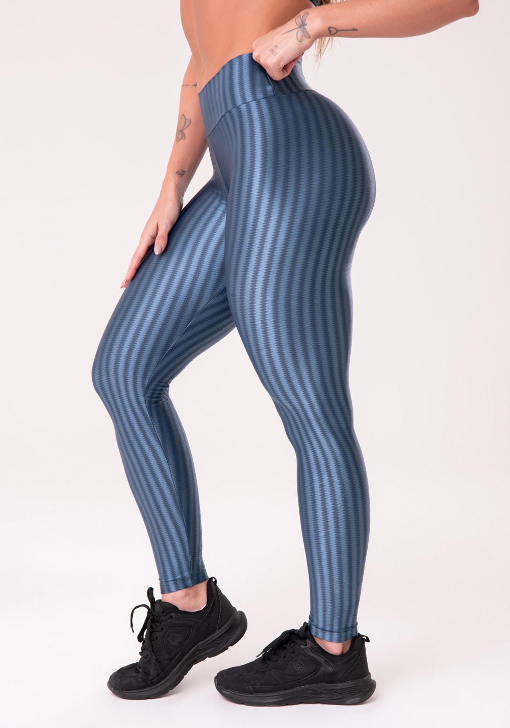 Calça legging poliamida azul luxe dlk