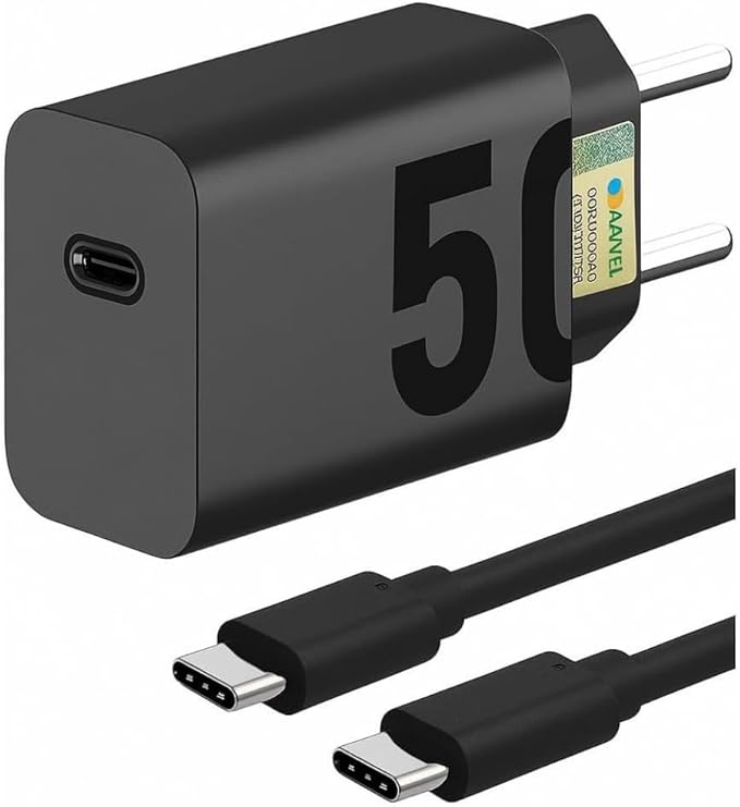 Carregador Premium Fast Turbo Rápido 50W Tipo C USB-C Power Delivery Quick Charge Bivolt Com Cabo Compatível iPhone 15, 16, Android Entrada Tipo C Car