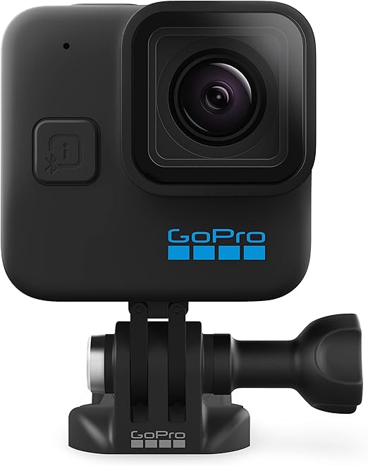 GoPro HERO11 Black Mini - Câmera de Ação Compacta à prova d'água 10m, Vídeo Ultra HD 5.3K60, Captura de quadros de 24,7MP, Transmissão ao vivo 1080p, 