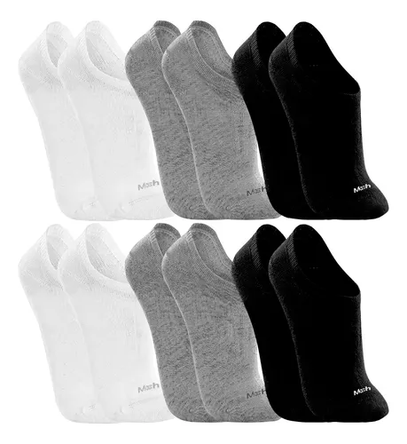 Kit Com 6 Pares De Meias Sapatilha Invisível Algodão Mash