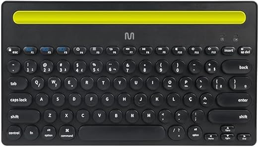 Teclado sem Fio Slot Vários Dispositivos 3 pareamentos simultâneos Bluetooth Preto Multi - TC284